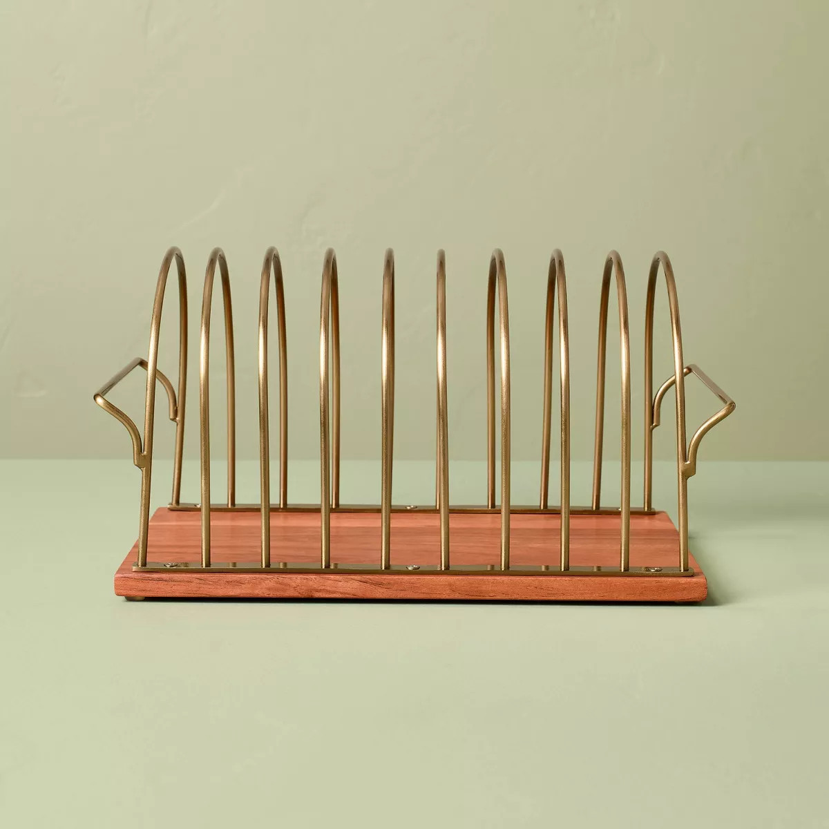 Vinyl Storage Solution Wood/Brass - Hearth & Hand™ with Magnolia | Target