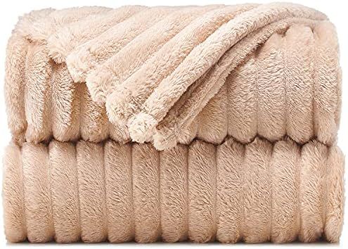 Throw Blankets – 50”x60”, Taupe - Lightweight Flannel Fleece - Soft, Cozy - Perfect for Bed, Sofa, C | Amazon (US)