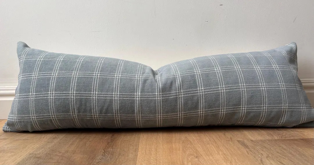 Designer | Check Pillow Cover | Modern Pillow Cover | Blue Home Decor | Earth Tone Home Decor | B... | Etsy (Global)