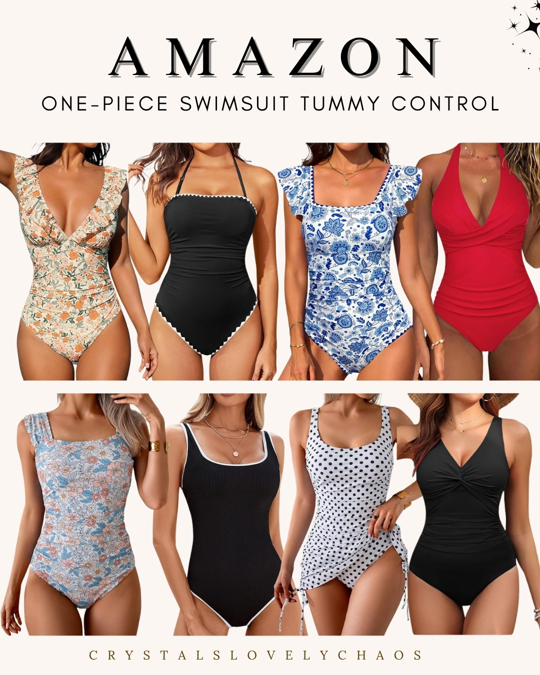 These tummy‑control one‑piece swimsuits from Amazon are the perfect flattering and comfy choice for moms at the pool or beach ☀️👙 Vacation Beach Outfit 

 #LTKootd #LTKmomlife #LTKSwim