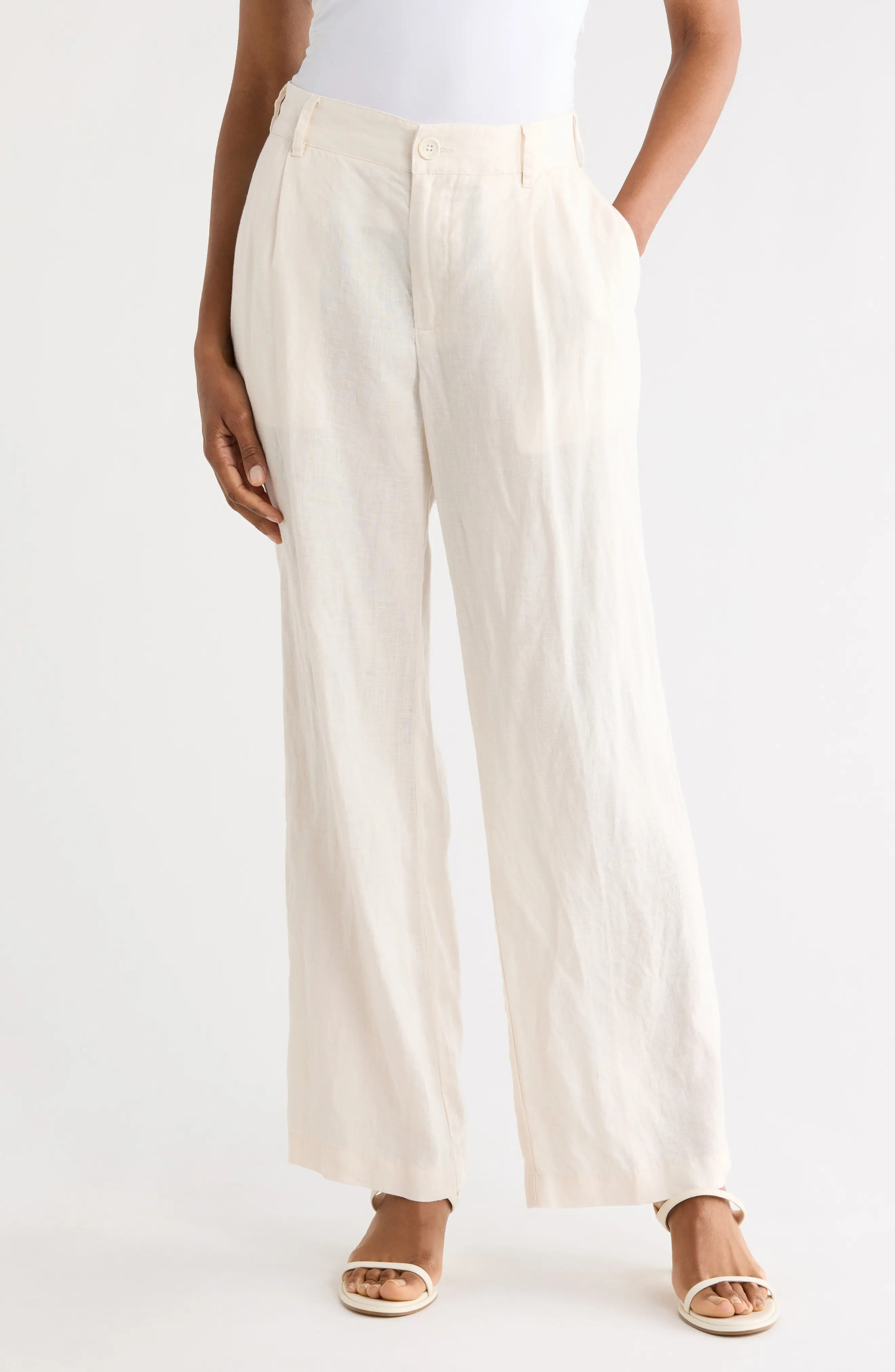 Pleated Front Linen Pants (Women) | Nordstromrack | Nordstrom Rack