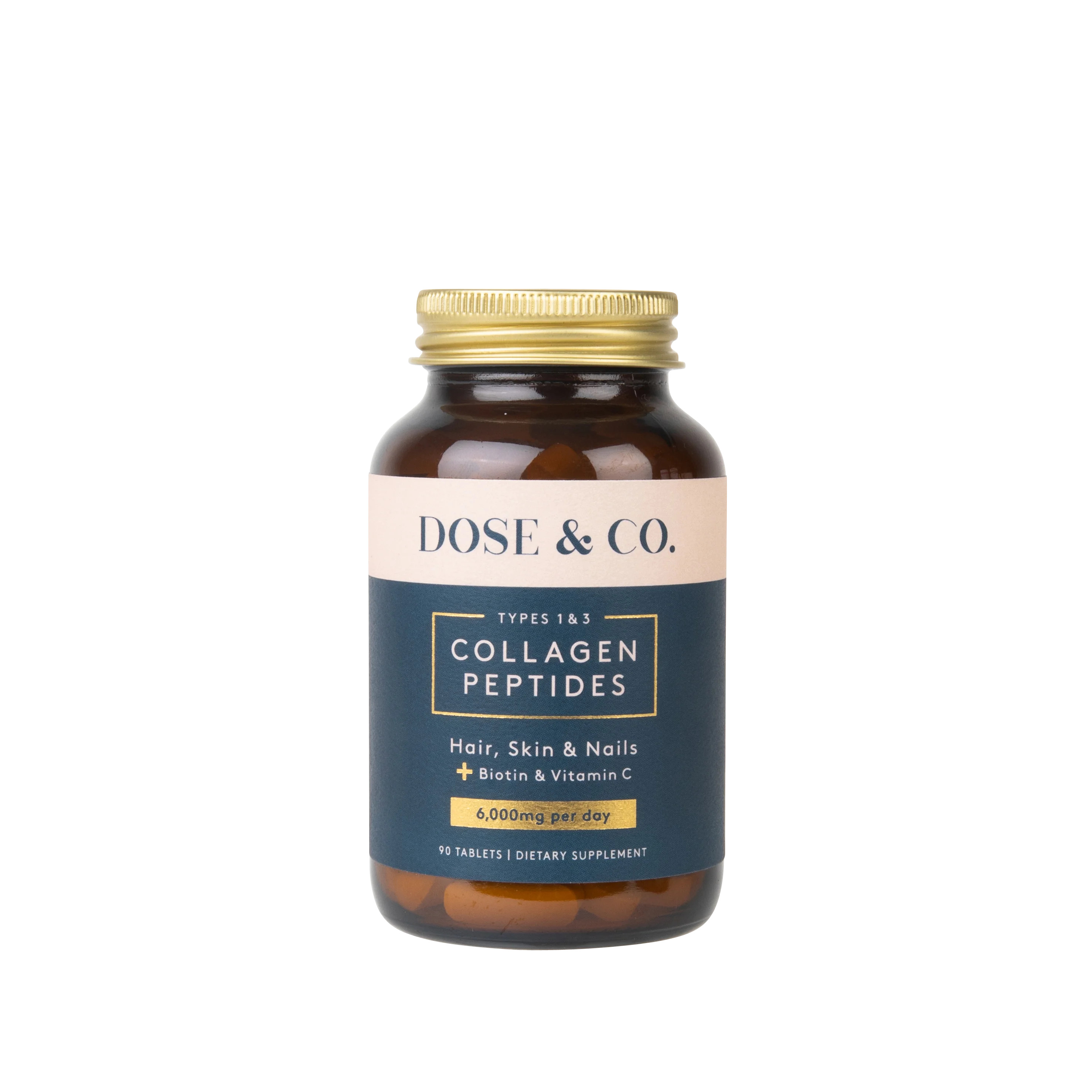 Dose & Co Collagen Tablets - Type 1 & 3 Collagen Peptides Plus Vitamin C and Biotin | Walmart (US)