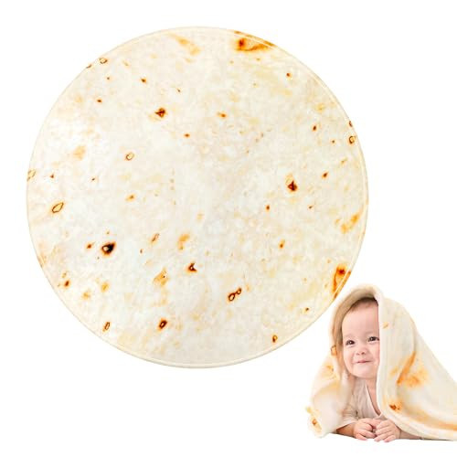 Burritos Wrap Novelty Blanket,Outivity Realistic Food Tortillas Burritos Blanket,Soft Plush Round Throw Blanket for Bed,Couch or Travel | Amazon (US)