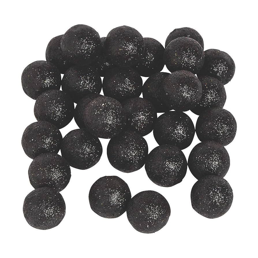 Fun Express Black Foam Glitter Balls - .75 Inch Diameter - Vase Filler, Home Decor, Party Decorat... | Amazon (US)