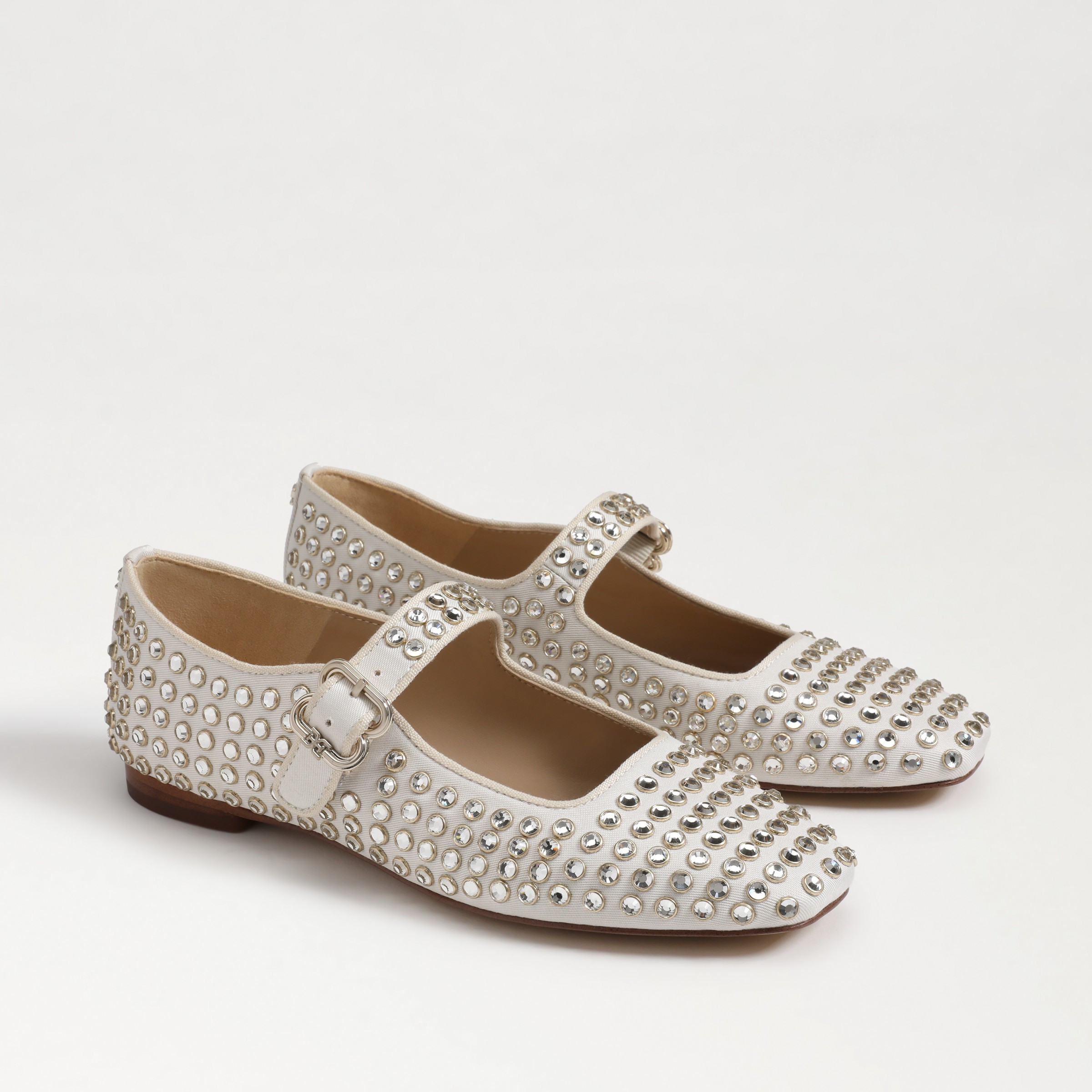 Sam Edelman Michaela Gem Mary Jane Flat Modern Ivory Twill | Sam Edelman