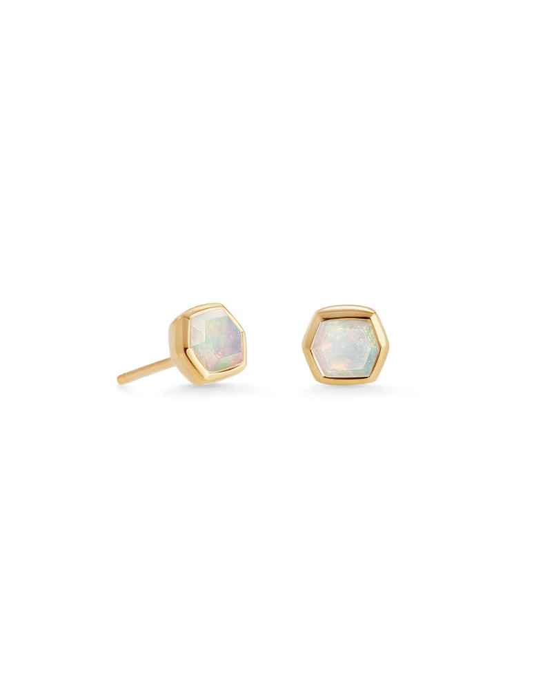 Davie 18K Gold Vermeil Stud Earrings in Rainbow Moonstone | Kendra Scott
