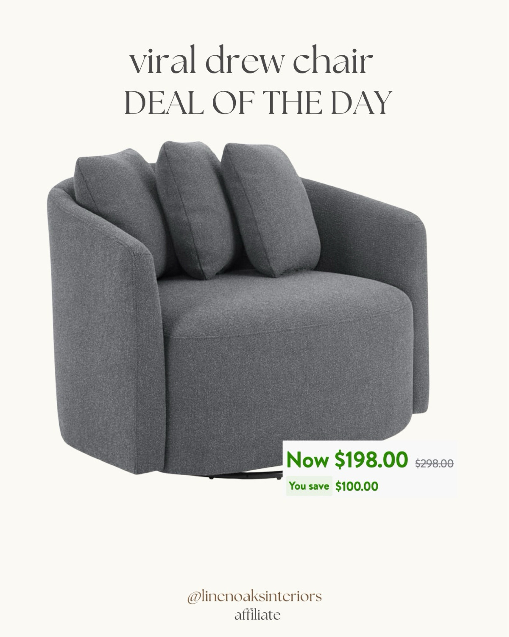 This is the best price drop I’ve seen on the viral drew chair!!