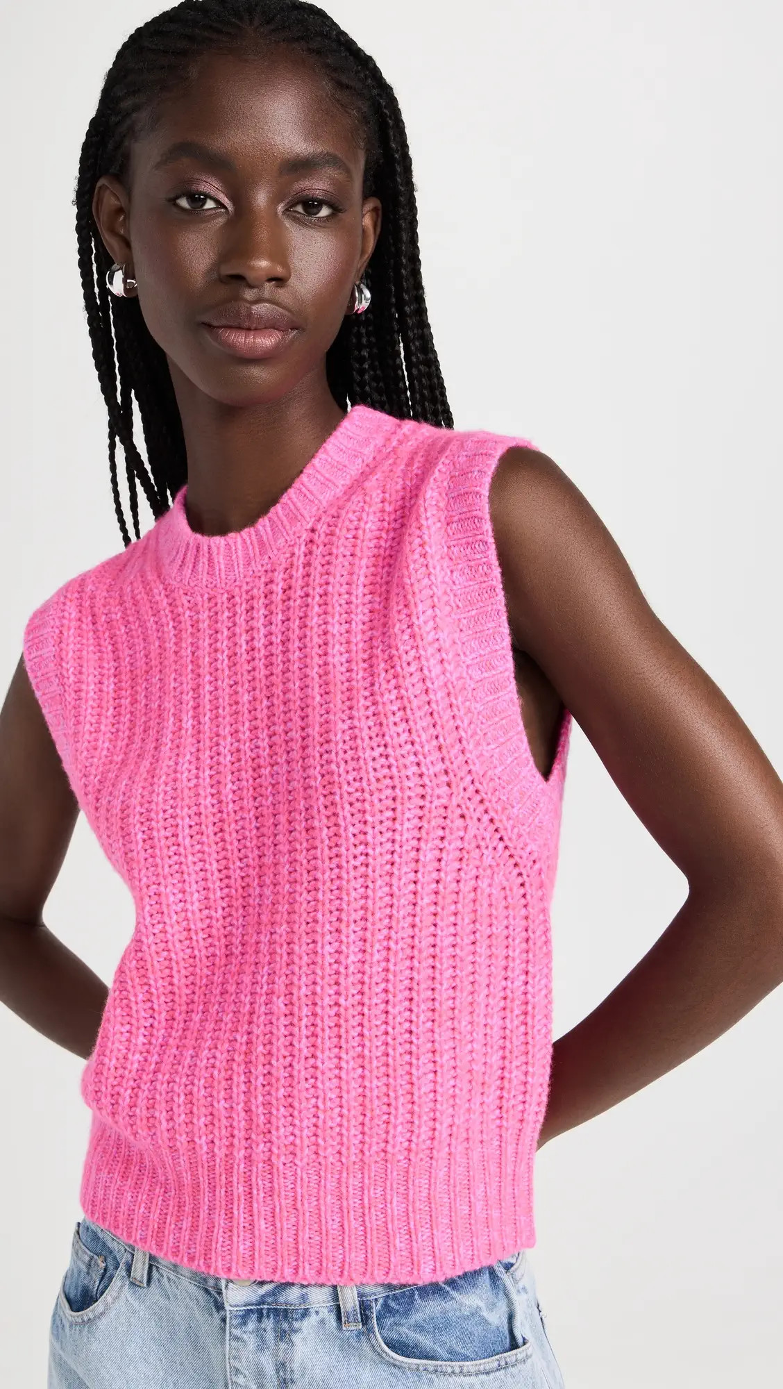 White + Warren Cashmere Air Plush Ribbed Vest | Shopbop | Shopbop