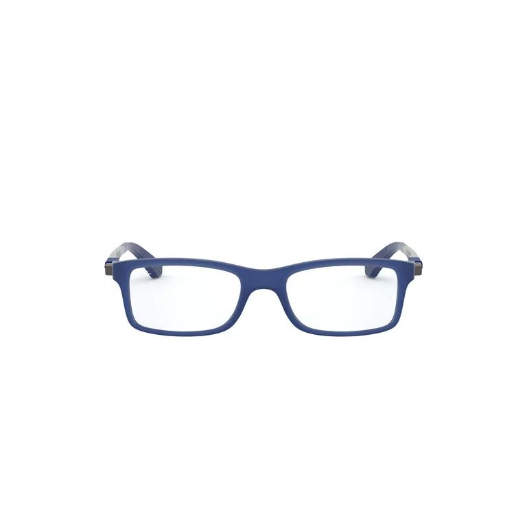 Ray-Ban Junior Kids' RY1588 Rectangular Prescription Eyeglass Frames, Matte Blue/Demo Lens, 47 mm | Walmart (US)