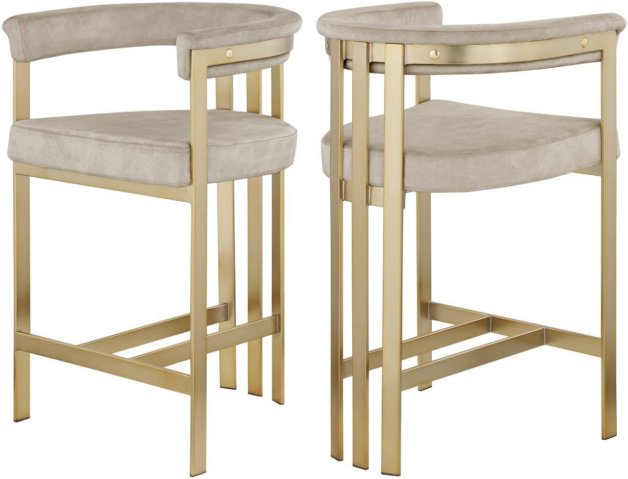 Marcello Stone Colored Velvet Counter Stool | 1stopbedrooms