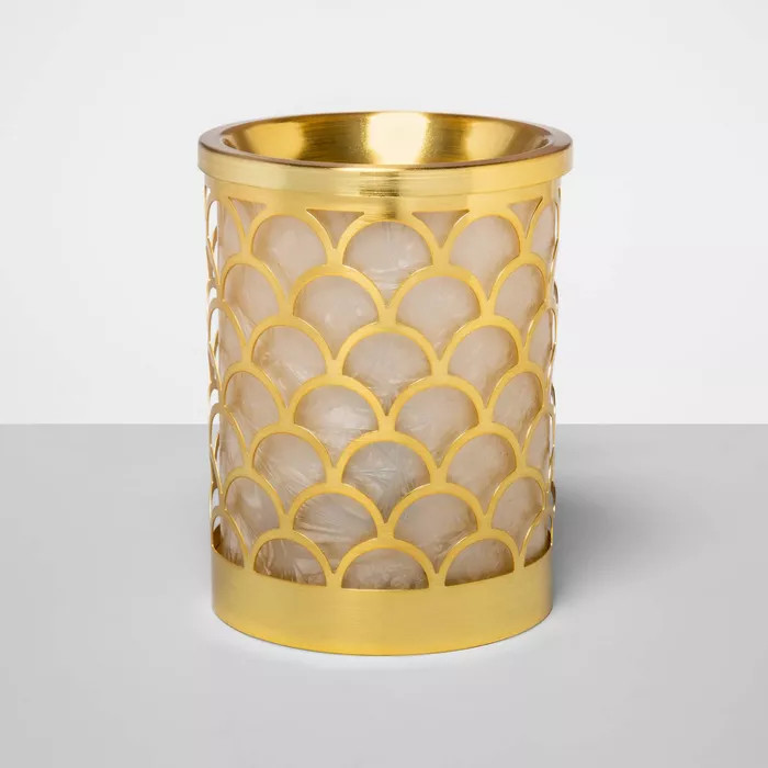 6" x 4.5" Scallop Capiz and Glass Electric Scent Warmer Gold - Opalhouse™ | Target