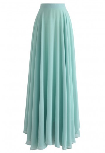 Timeless Favorite Chiffon Maxi Skirt in Mint | Chicwish