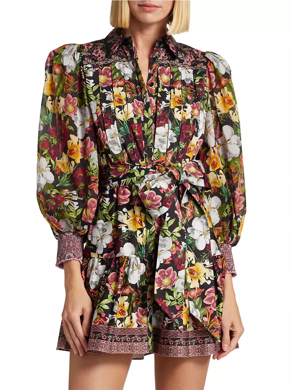 Tiffie Floral Pintuck Minidress | Saks Fifth Avenue
