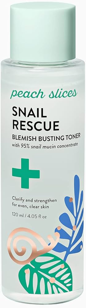 Peach Slices | Snail Rescue Blemish Busting Toner | 95% Snail Mucin | Pore Cleaner | Hydrates & B... | Amazon (US)