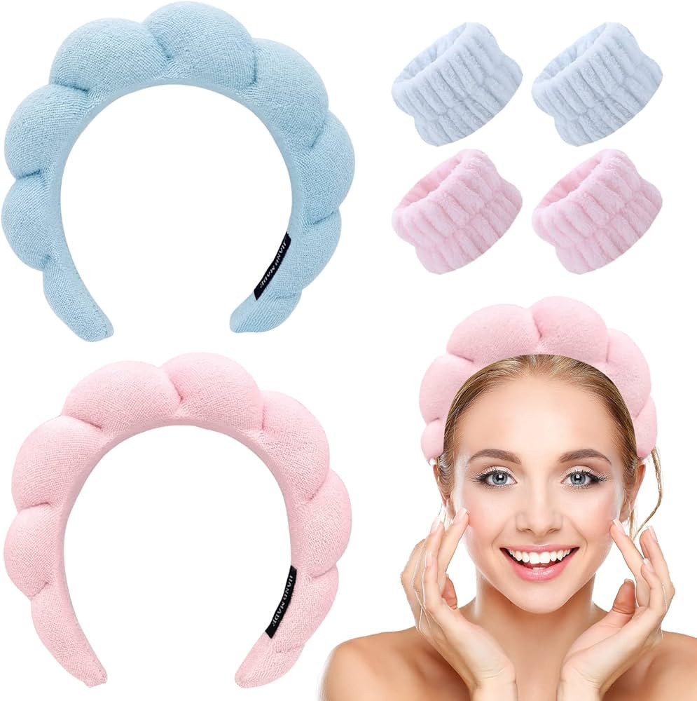2Pack Spa Headband for Women, Mimi and Co Spa Headband, Makeup Headband Sponge & Terry Towel Clot... | Amazon (US)