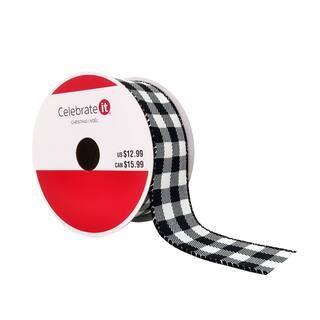 1.5" x 30ft. Wired Check Ribbon by Celebrate It® Christmas | Michaels Stores