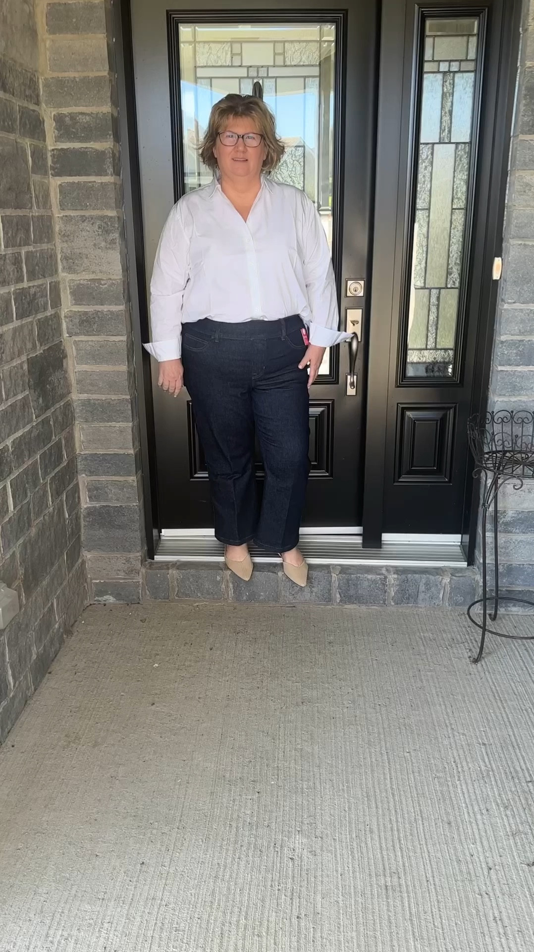 I just received this Spanx order, trying the ‘Best Poplin Oversized Button-Down’ and ‘Spanxshape EveryWear Kick Flare Jeans’ for the first time!

The blouse truly is oversized, so size down. I’m wearing an XL. I like how it’s longer in the back. I plan to style this with leggings, dress pants and jeans this fall. It’s machine washable and available in black.
 
The jeans are available in regular, petite, and tall inseam lengths. I’m wearing a 2X petite. Fit is on the small size, so size up one size. They are pull on style with Spanx medium compression for shaping. I love the limited-edition shade ‘Raw Indigo Wash’.

Shoes are VIVAIA Melia Pointed-Toe Flats. Use code CATHY12 to save 12%.👠

#LTKSeasonal #LTKStyleTip #LTKPlusSize