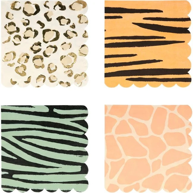 Meri Meri | Safari Animal Print Large Napkins | Maisonette | Maisonette