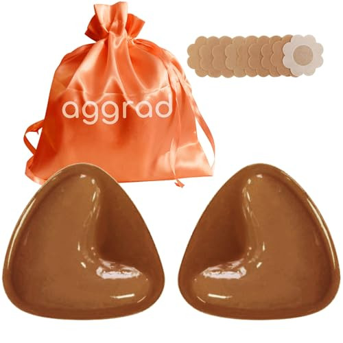 AGGRAD Double Sided Sticky Bra Strapless Push up Silicone Breast Pads Bra Inserts Cups - Adhesive Bra Breast Boob Tape for Bikini Top Breasts Lift | Amazon (US)