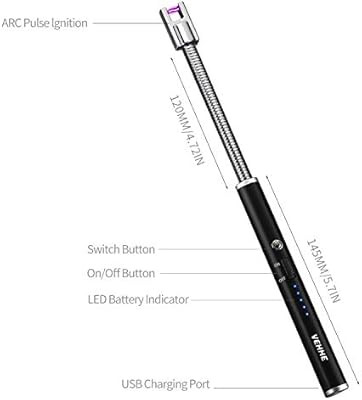 VEHHE Candle Lighter, Electric Rechargeable Arc Lighter with LED Battery Display Long Flexible Ne... | Amazon (US)