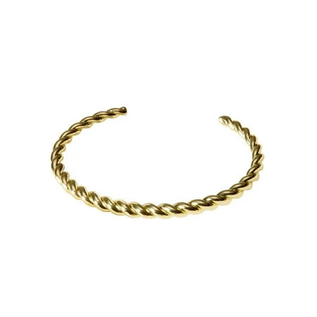 PAVOI 14K Yellow Gold Plated Twisted Chunky Bangle Bracelet | 14K Gold Plated | Lightweight Everyday Jewelry (7 Yellow Gold) | Walmart (US)