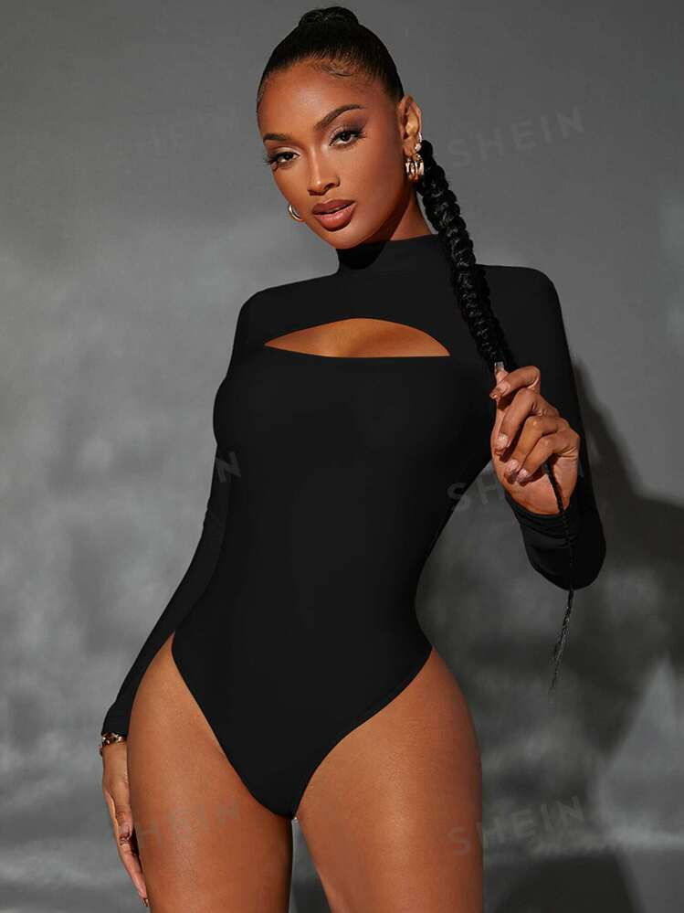 SHEIN SXY Body de cuello alto con abertura | SHEIN