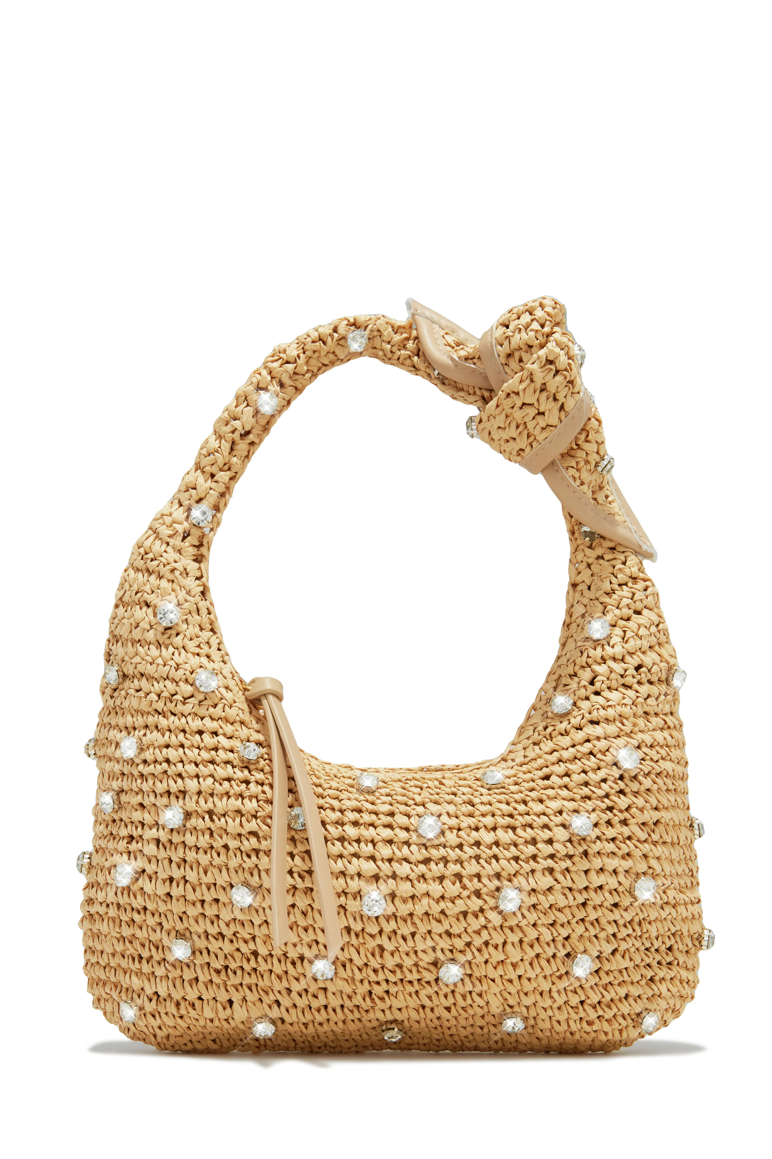 Coastal Muse Embellished Shoulder Bag - Natural One Size / Natural | MISS LOLA