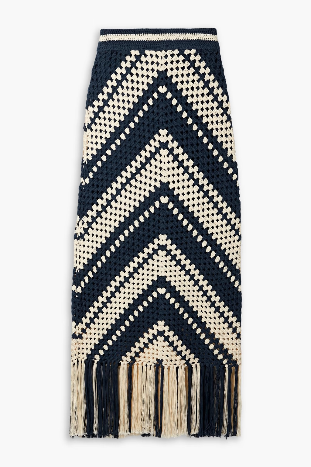 Chintz fringed crocheted cotton midi skirt | The Outnet (UK and Europe)