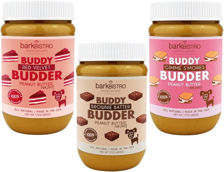 BUDDY BUDDER Red Velvet + Brownie Butter + Gimme S'Mores, 100% Natural Dog Peanut Butter, Healthy... | Amazon (US)