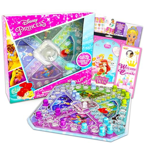 Disney Princess Pop Up Game ~ 3 Pc Bundle with Disney Princess Board Game for Kids with Pop Up Dice, Palace Pets Stickers, and Door Hanger (Princess Party Favors) | Amazon (US)