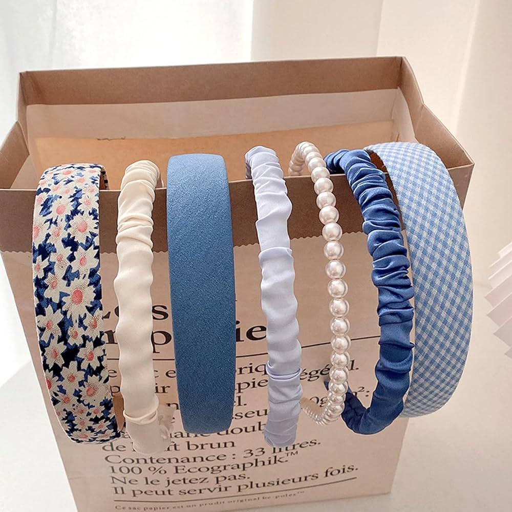 Agirlvct 7 Pack Cute Headbands for Women,Non Slip Flower Headband,Fashion Headbands for Girls,Twi... | Amazon (US)