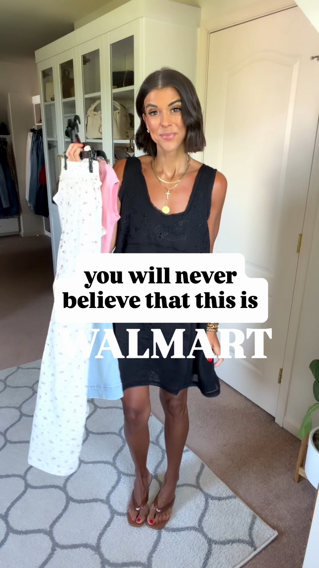 You will never believe that this is Walmart! I’m 5’5 and in size xs in dress, both pieces of set, size bib overall dress. Size 0 in jeans, and I sized up 2 sizes to a medium in pink tee (but sizing up one size to a small would have been fine)

#LTKootd #LTKSaleAlert #LTKSeasonal