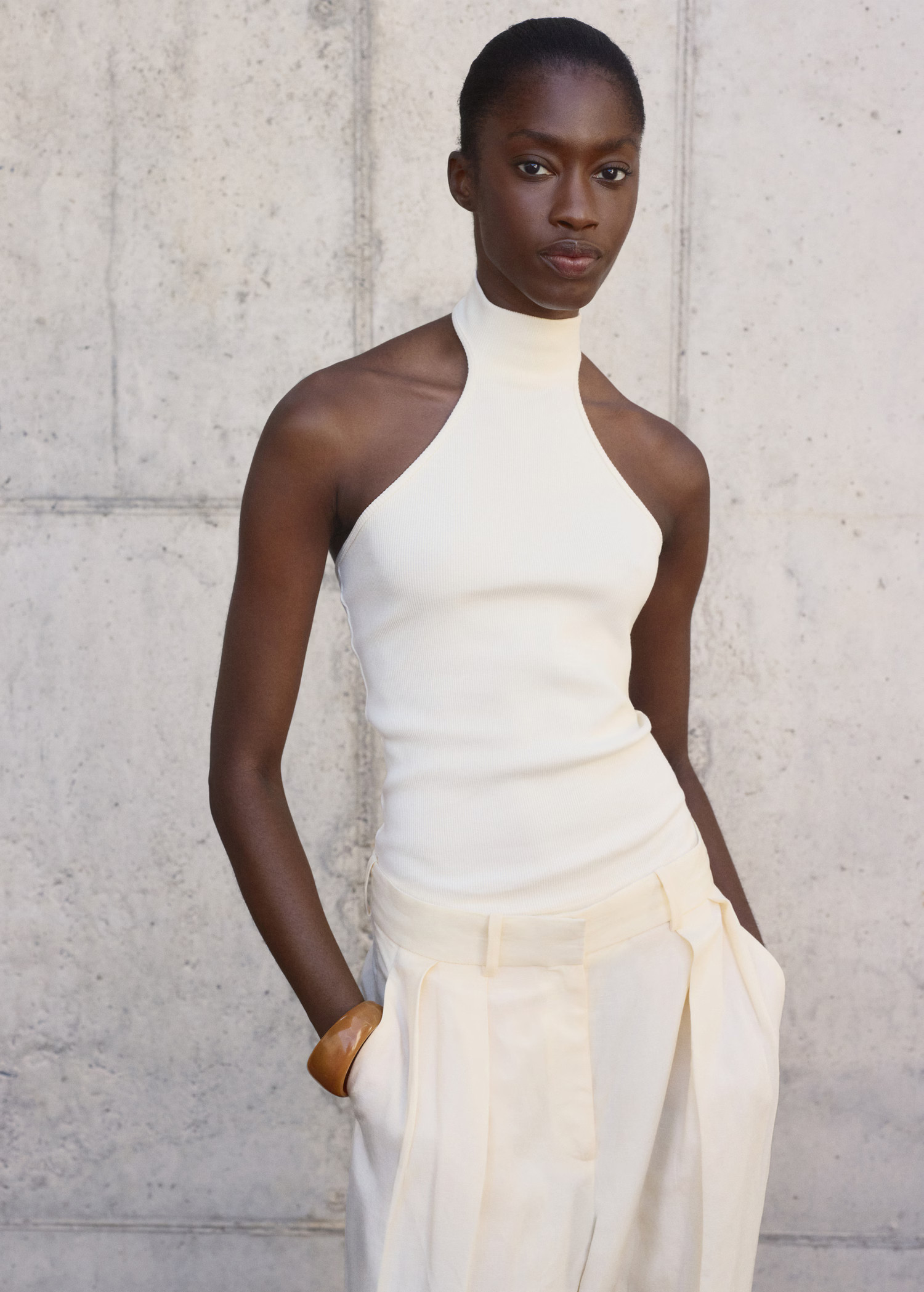 Knit halter top - Women | MANGO USA | Mango (US/MX/AU)