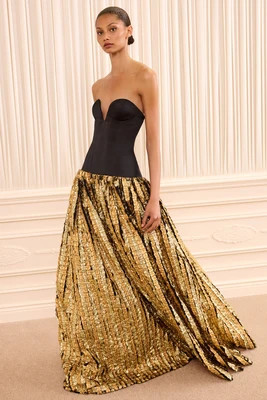 Delora Strapless Lurex Gown - Gold | Ulla Johnson