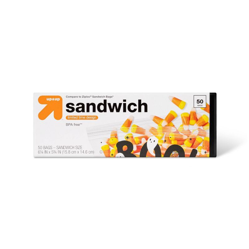 Halloween Sandwich Storage Bags - Press to Close - Boo! - 50ct - up & up™ | Target