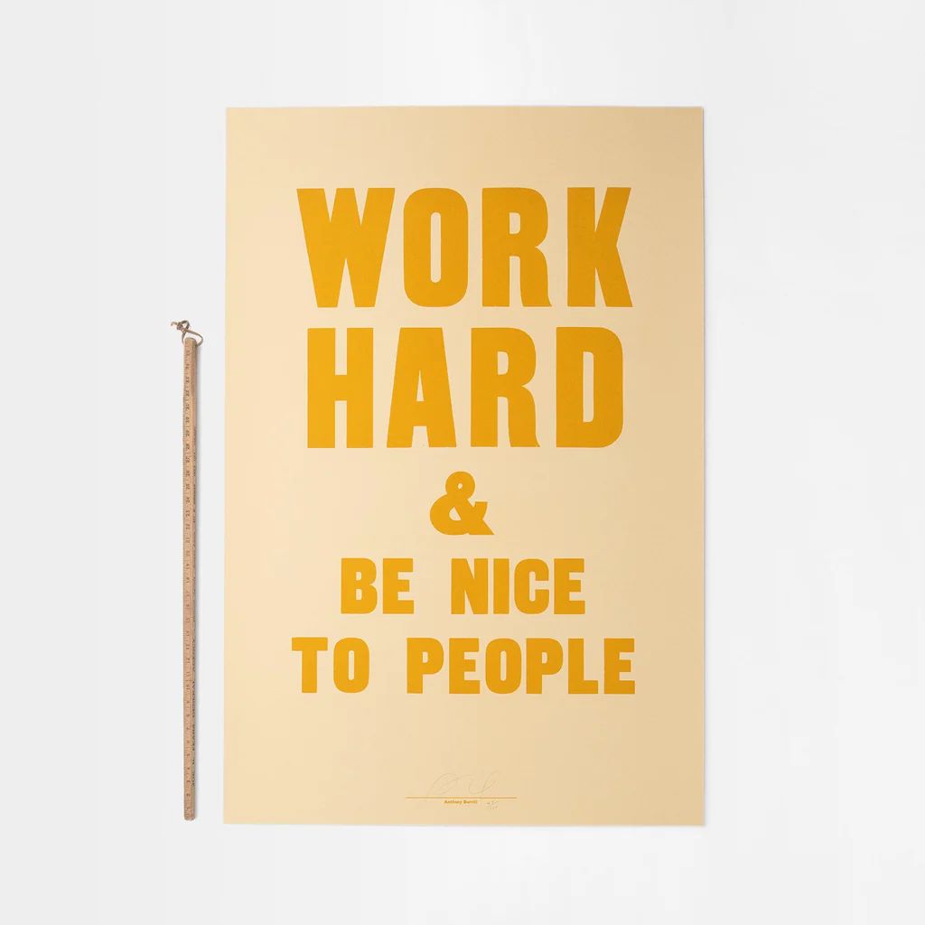 Work Hard - Oversized Screenprint | Schoolhouse