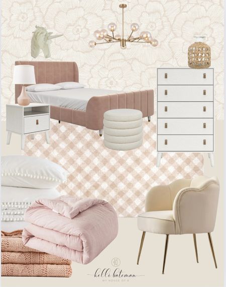 Pretty in pink. Soft pink and neutral tones for a little gals bedroom all from Walmart! 

#LTKStyleTip #LTKHome