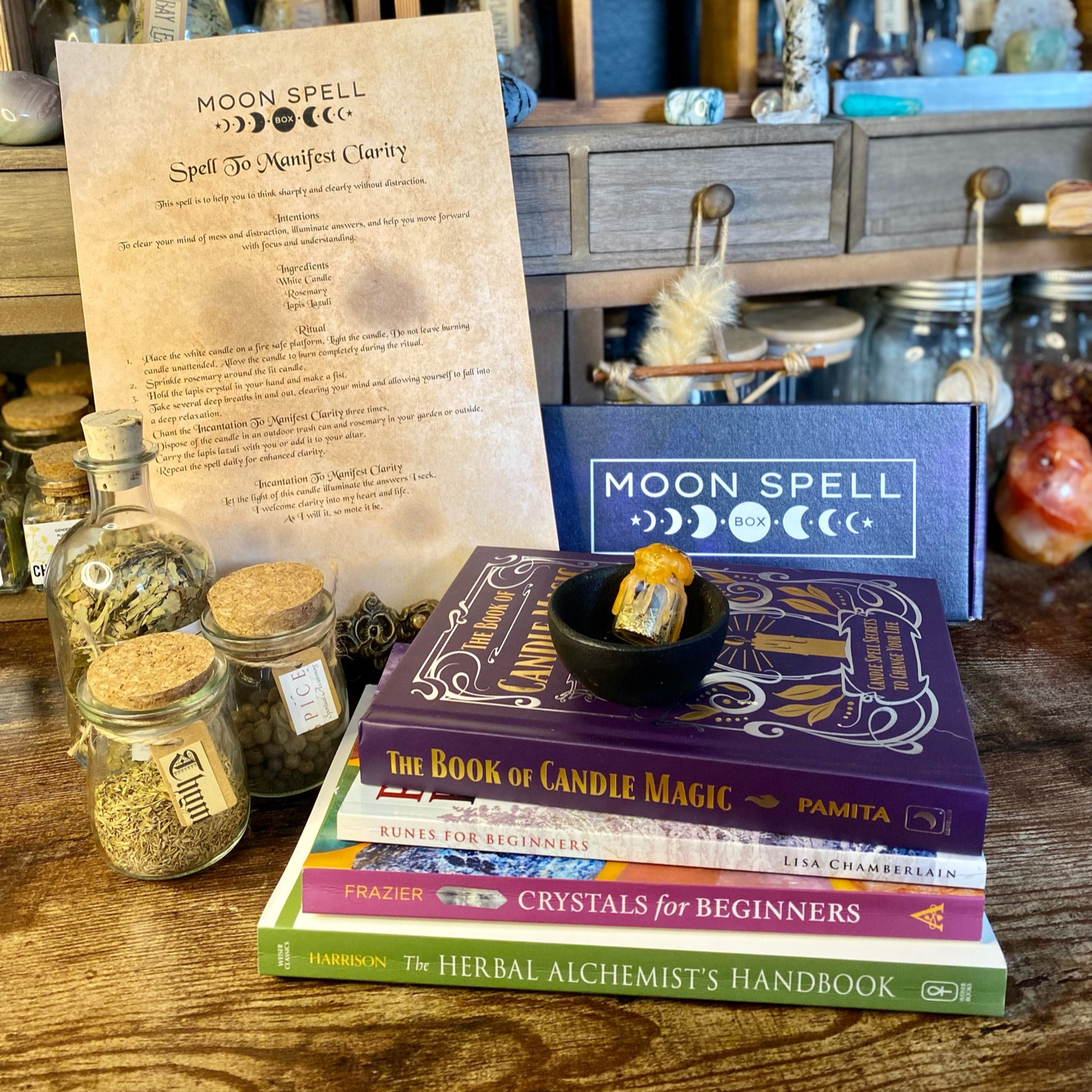 Books and jars