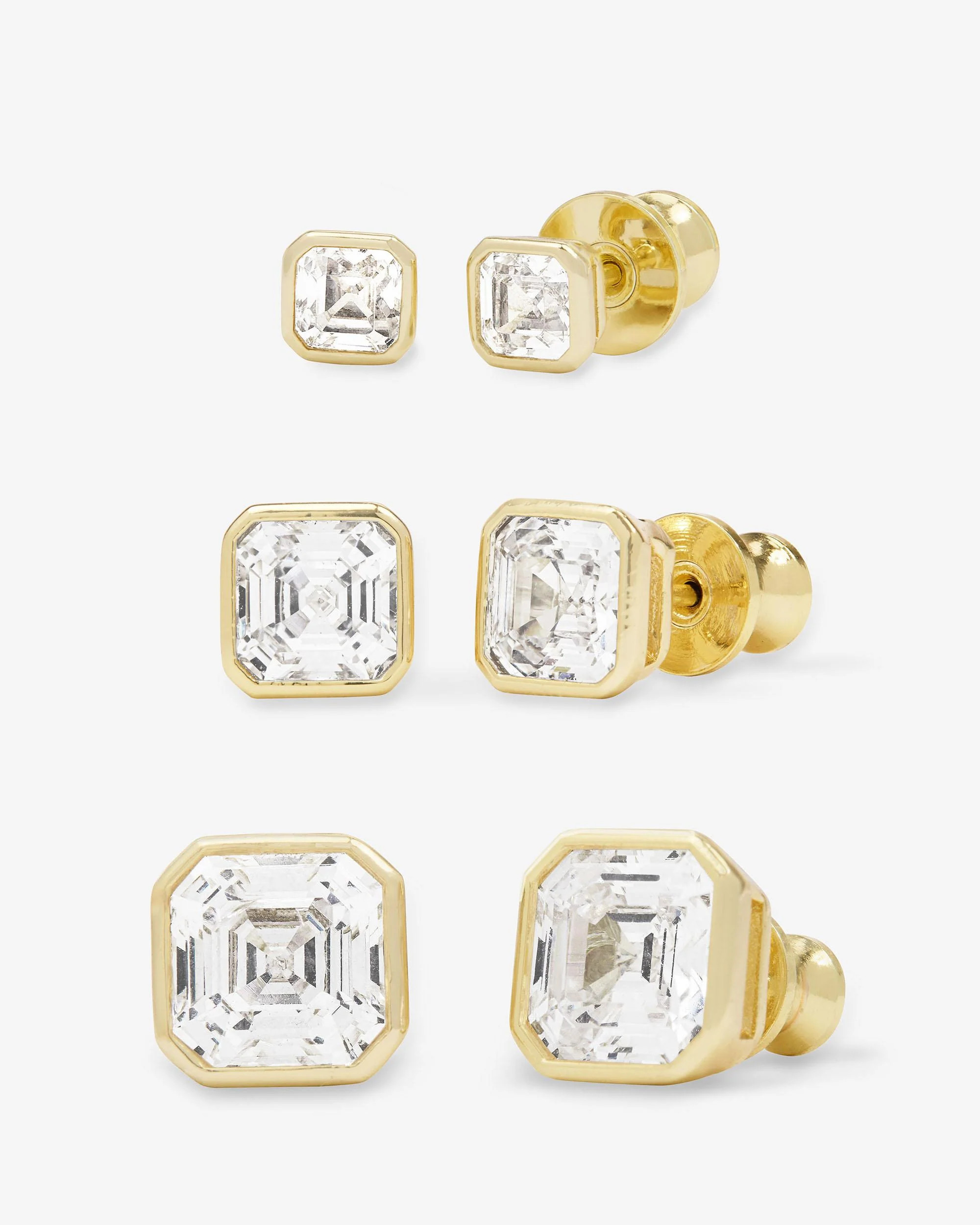 Duchess Stud Set - Gold|White Diamondettes | Melinda Maria Jewelry