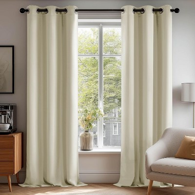 Deconovo Solid Room Darkening Curtains Set of 2 Thermal Insulated Grommet Window Panels for Bedroom Living Room Beige 52Wx45L | Target