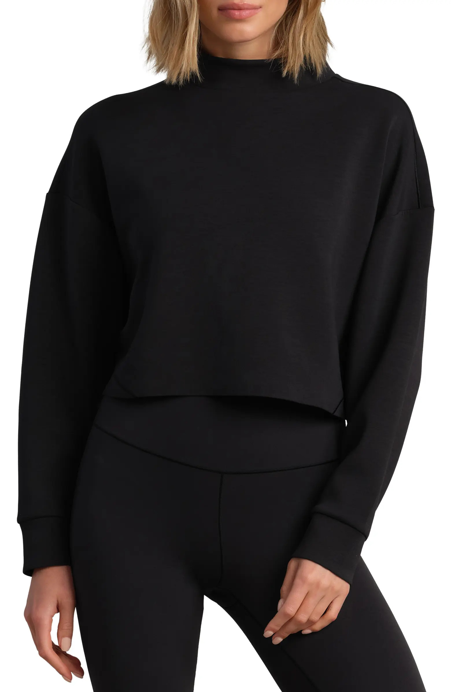 DreamGlow Mock Neck Crop Sweatshirt | Nordstrom
