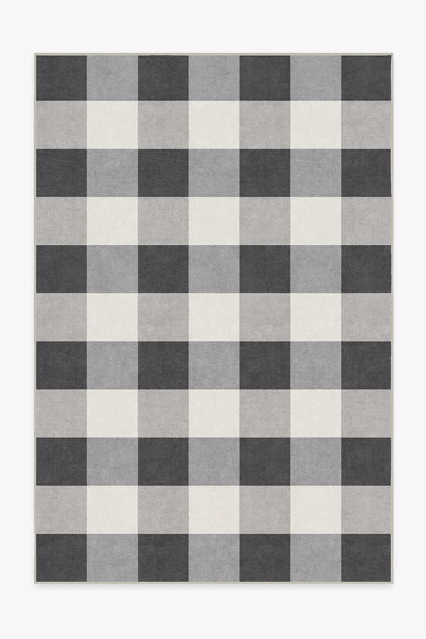 Buffalo Plaid Black & White Rug | Ruggable