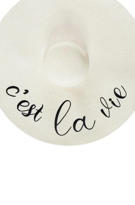 CEST LA VIE OVERSIZED SUN HAT IN WHITE BLACK | AKIRA