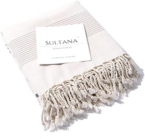 Sultana Luxury Linens - Turkish Throw Blanket | 100% Turkish Cotton | Decorative Boho Blanket for... | Amazon (US)