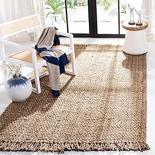 Safavieh Natural Fiber Collection NF467A Handmade Tassel Premium Jute Area Rug, 6' x 9', Natural | Amazon (US)
