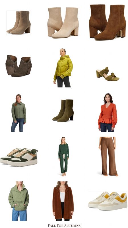Zappos Black Friday cyber sale for autumns, gift guides, gifts for her, true autumn, color analysis, olive pumps, olive boots, lime puffer coat, olive sneakers