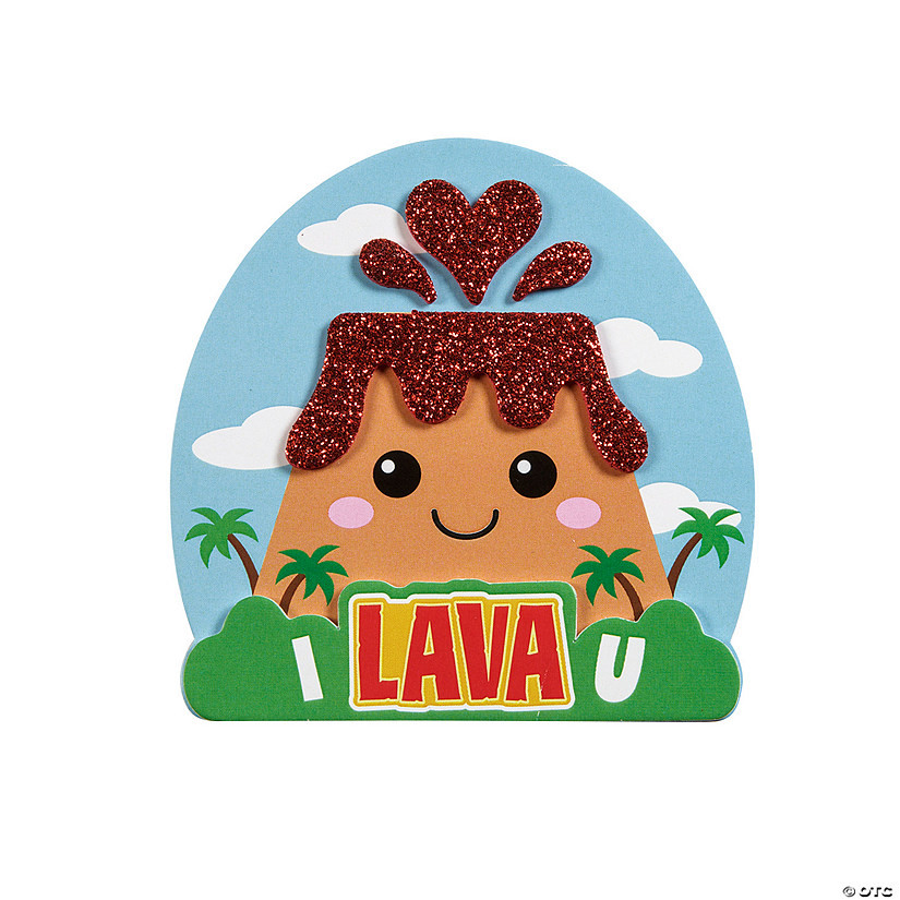 3 3/4" x 3 3/4" I Lava You Volcano Magnet Foam Craft Kit - Makes 12 | Oriental Trading Company