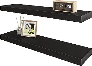 BAMEOS Floating Shelf ,Wall Shelf,Decor Wall Mounted Shelves ,Hanging Shelf Set L24xW6 for Bathro... | Amazon (US)