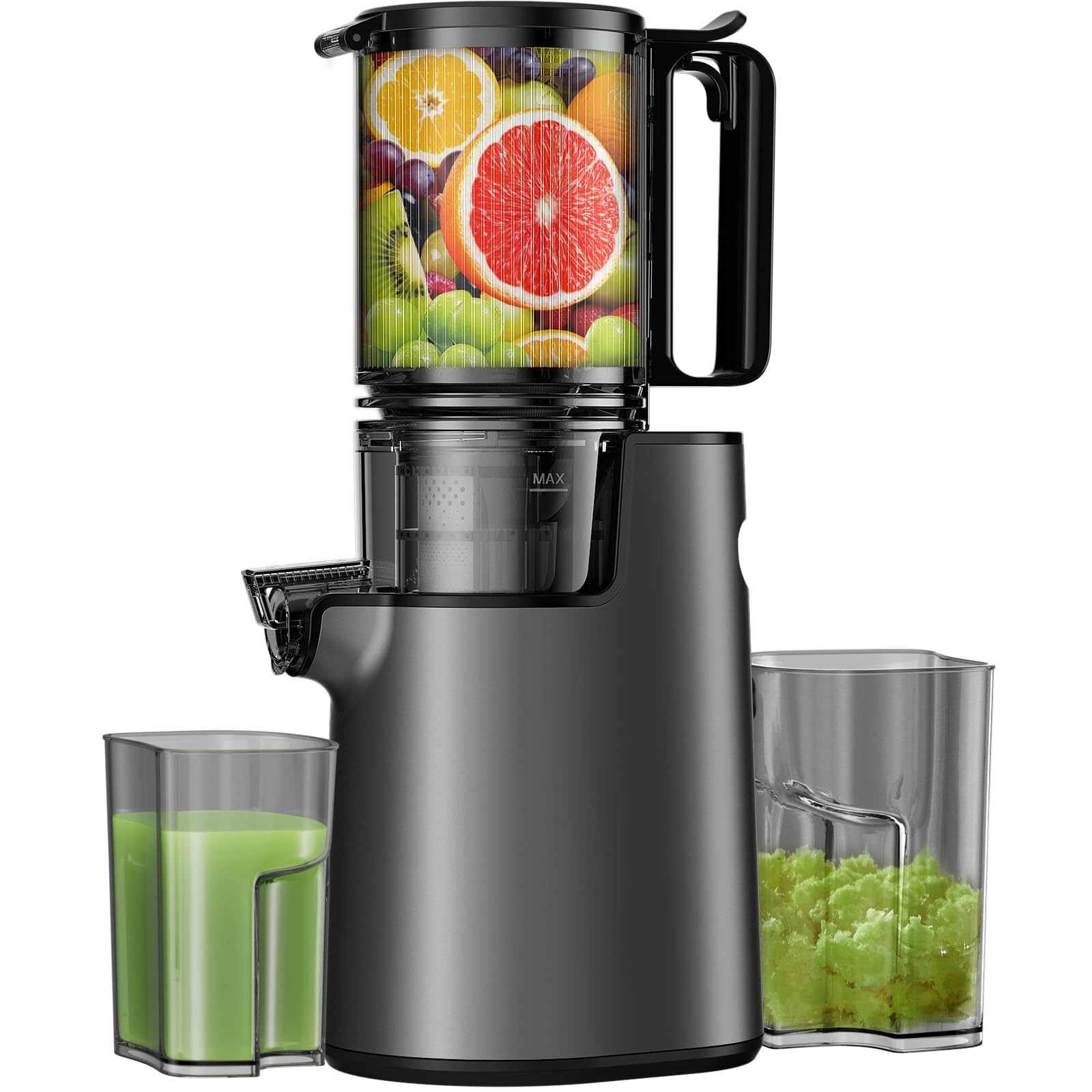 Cold Press Juicer, Masticating Juicer with 5.4" Wide Feed Chute, 350w Slow Juicer Machines Fit Wh... | Amazon (US)