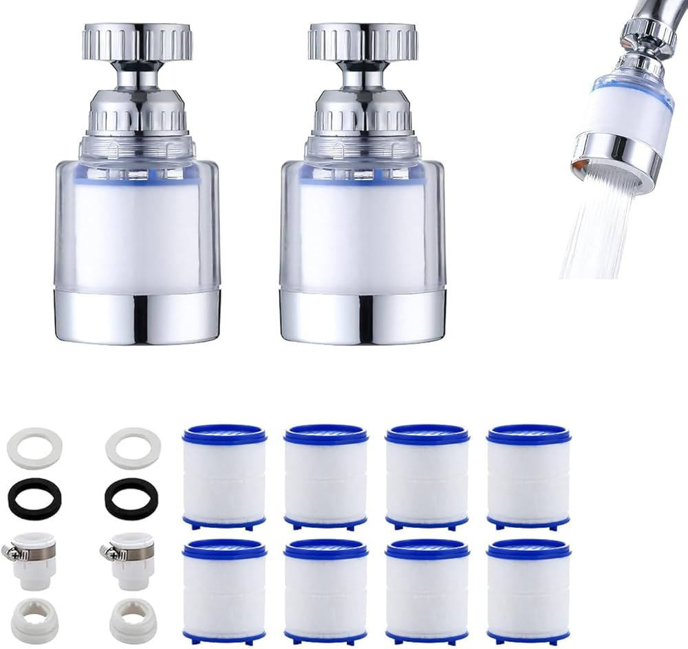 PCTC Bathroom Sink Filter, Bathroom Faucet Filter, 360 Degree Rotating Faucet Filter Purifier Kit... | Amazon (US)